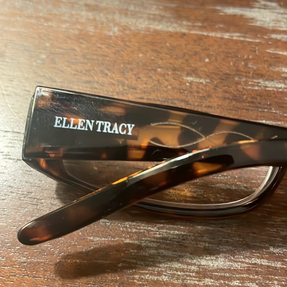 Ellen Tracy Brown Tortoise Rectangular Eyeglasses… - image 3